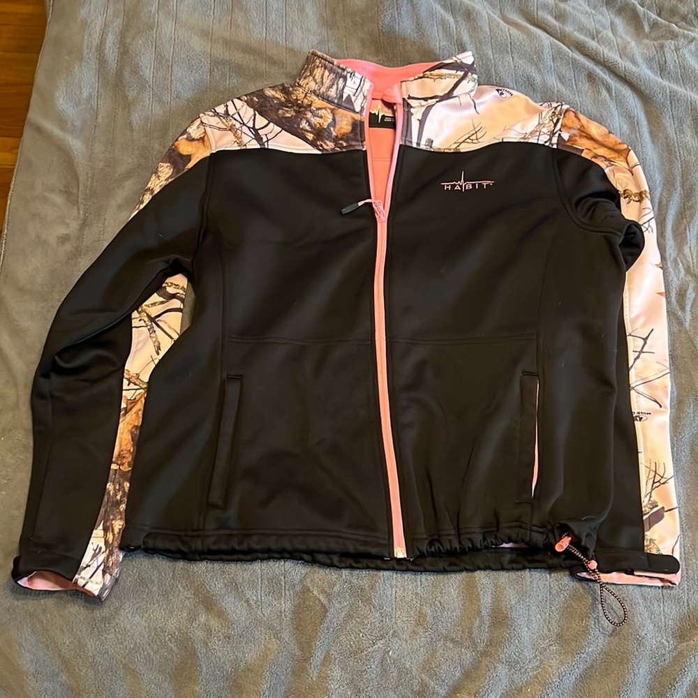 Pink Camo and Black Zip Up